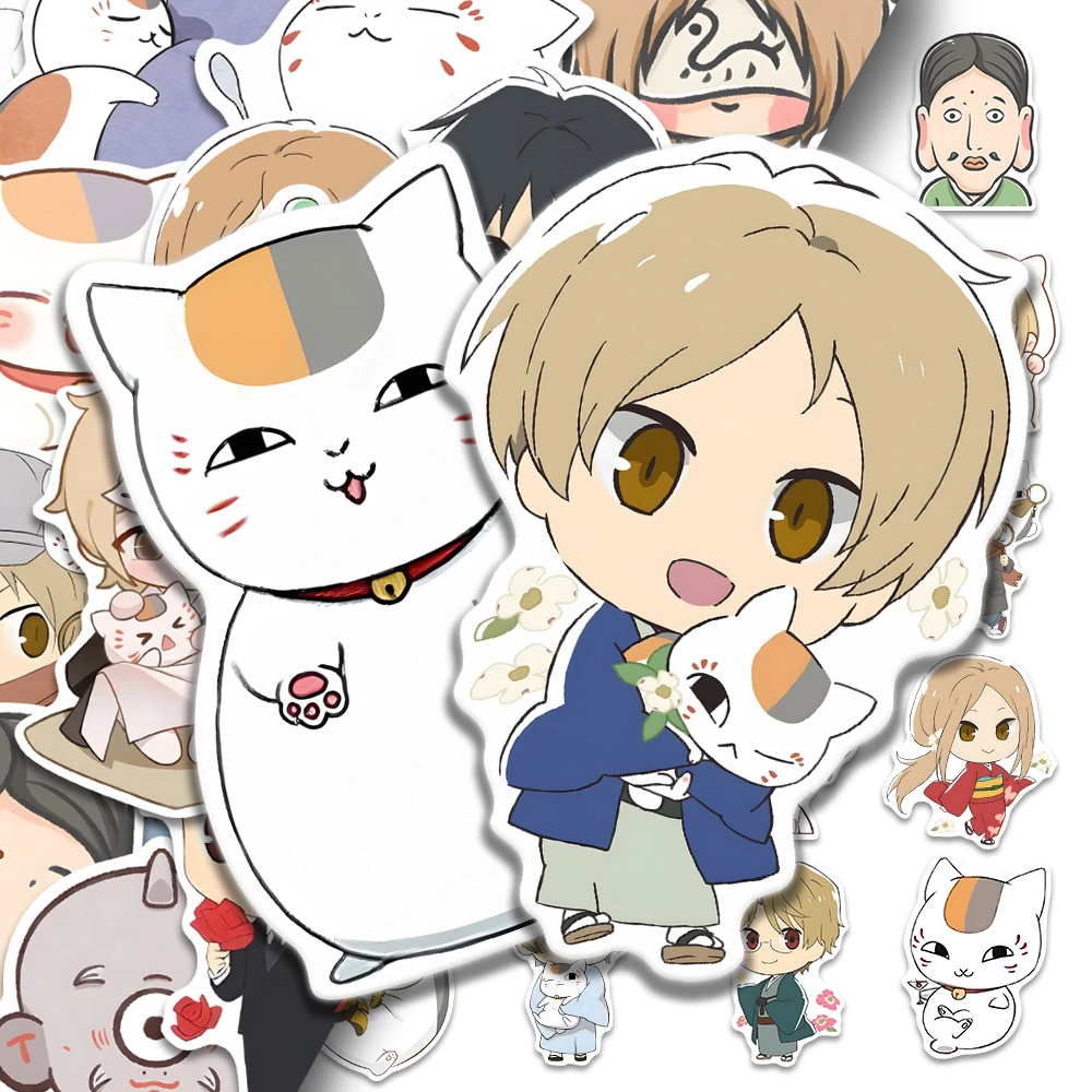54张夏目友人帐q版贴纸高颜值可爱人物ins周边平板桌面防水自粘贴