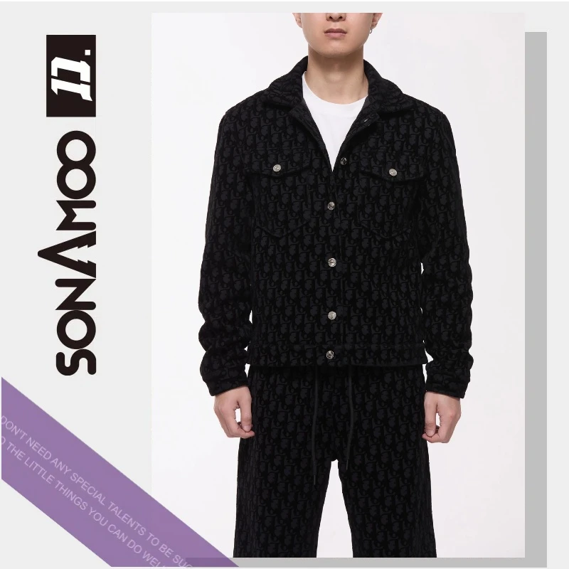 【023】高奢老花植绒棉服男女冬季保暖舒适宽松运动休闲D19008+K03