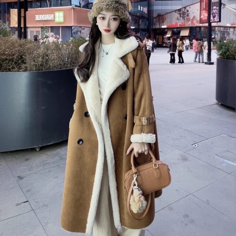 【4斤品质】冬季新款外套女中长款空气层时尚宽松殴貂绒毛毛大衣