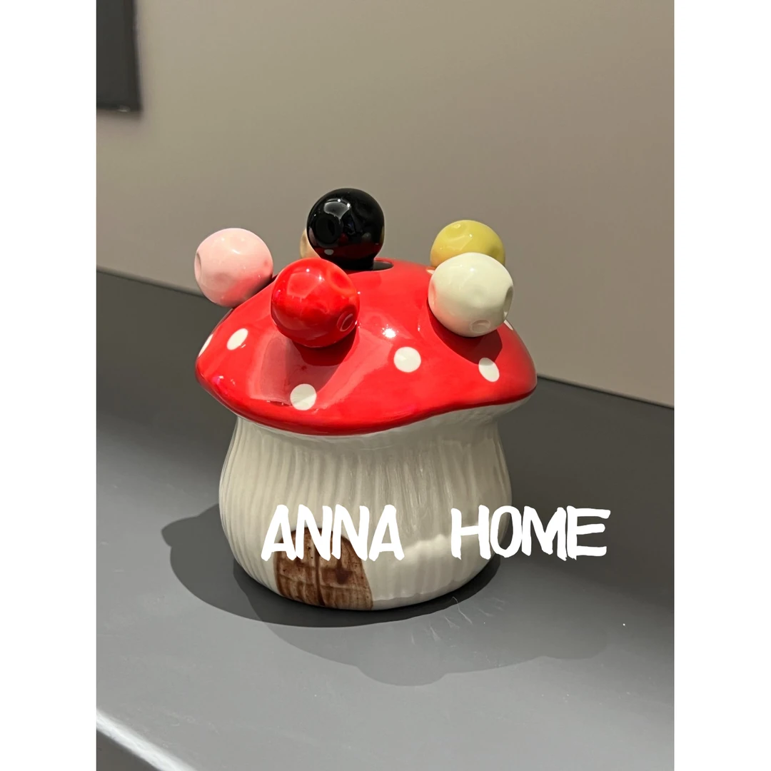 ANNA可爱甜品水果签水果叉家用餐具不锈钢创意卡通收纳罐创意礼品