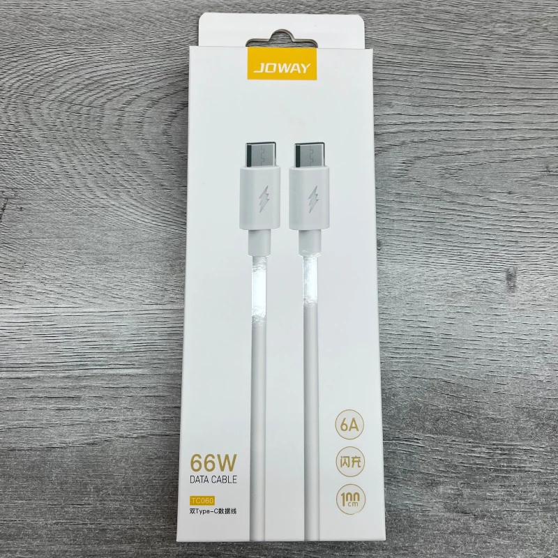 全新未使用 乔威 JOWAY TC060 苹果数据线 PVC材质 1米长 双C口