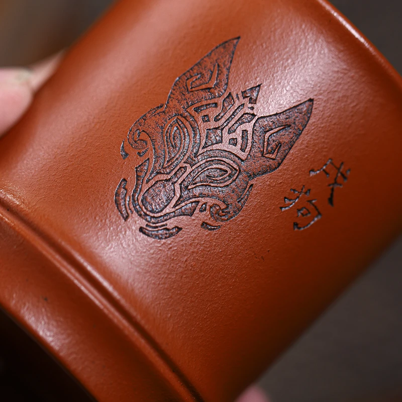 E3011非遗茶器 | 九斋紫砂杯主人杯 生肖狗 守护竹节杯