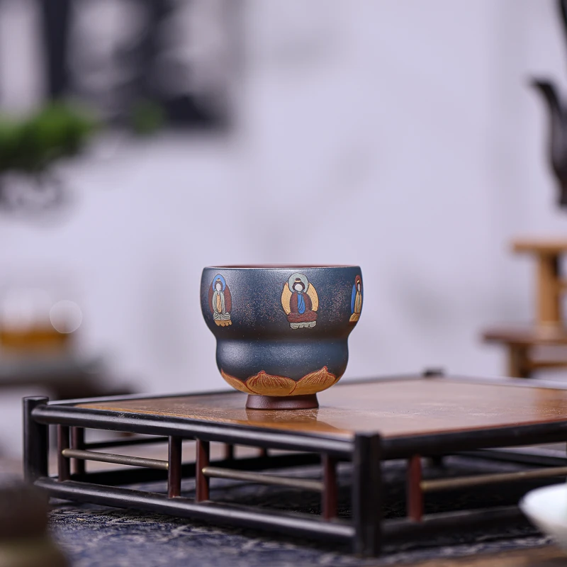 手工杯 | 宜兴紫砂杯 九斋粉浆葫芦（无相）手工主人杯