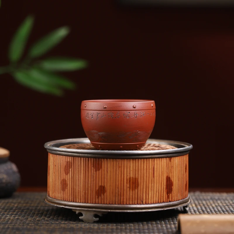 手工杯 |  宜兴紫砂  《鼓山水》大容量手工主人杯