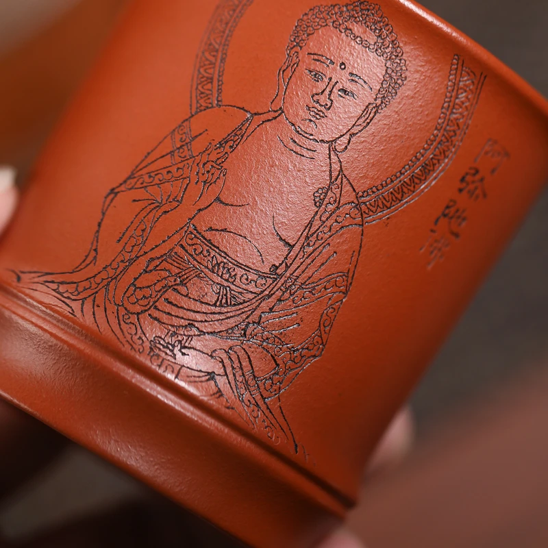 E3001宜兴原矿紫砂茶具茶杯 九斋生肖猪主人杯