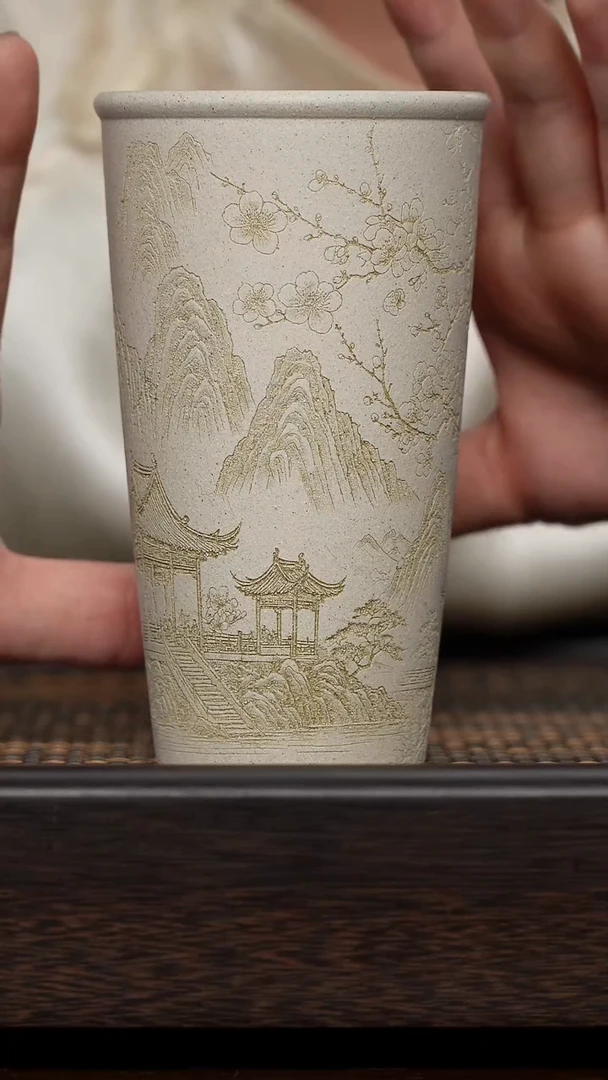 【闪购商品】紫砂茶杯福利紫砂杯GS373（桃花）