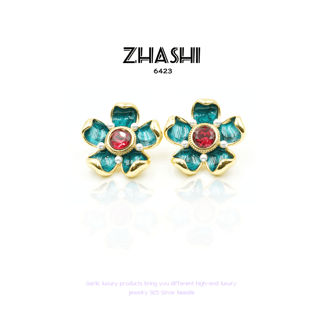 时尚花朵耳饰~6423