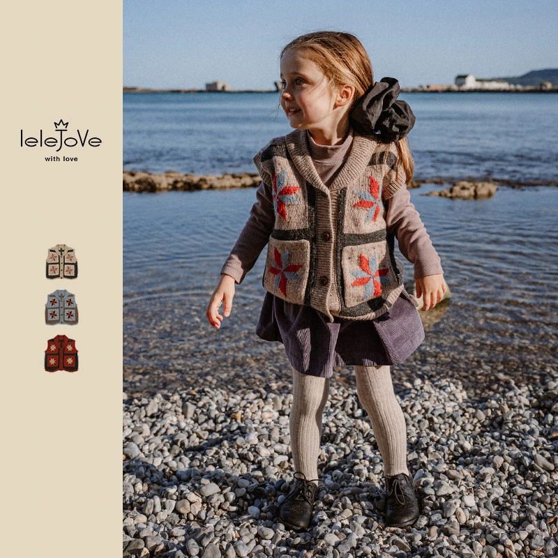 LELEJOVE复古感针织系列北欧风复古复古老牌针织马甲4AT3C706