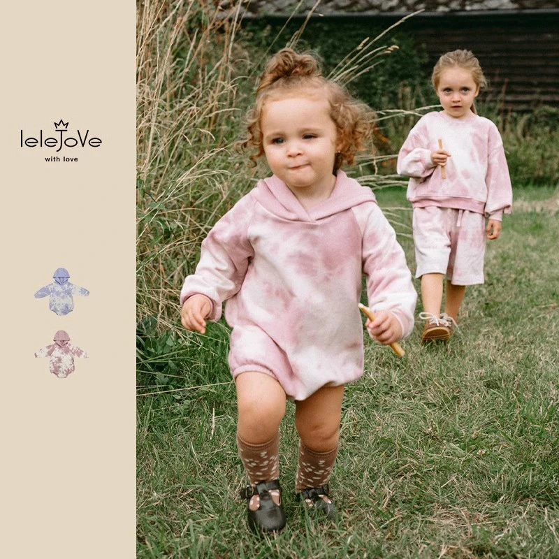 LELEJOVE北欧风童装儿童春季新款婴儿包屁衣连帽卫衣爬服3AT31329