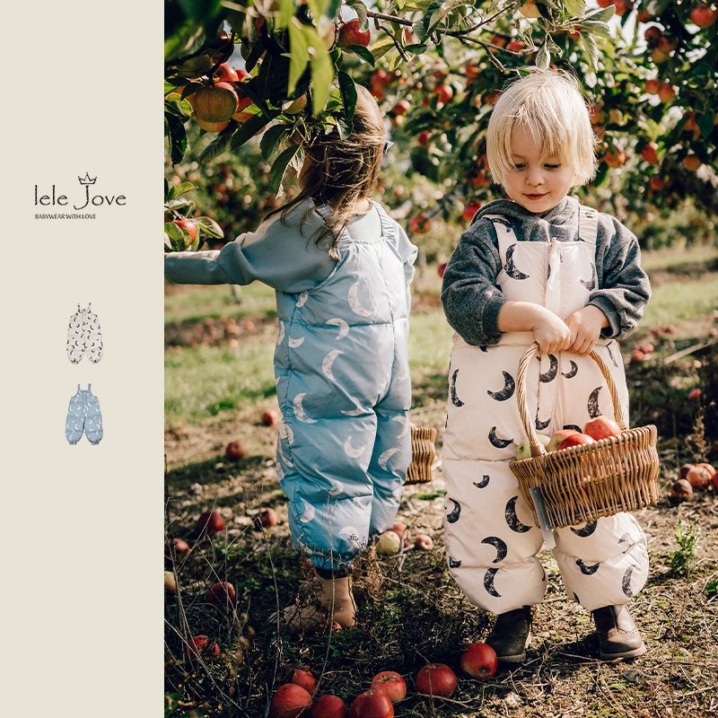 【lele jove】北欧风童装冬季羽绒背带裤鹅绒加厚保暖裤2AW53302