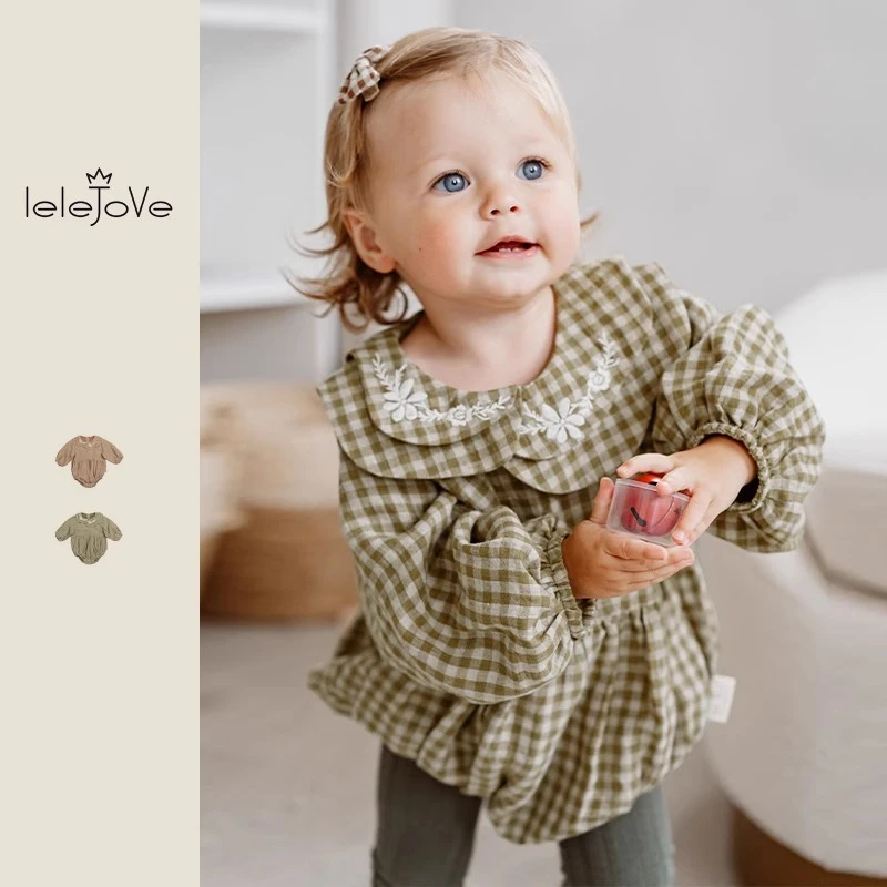 【lelejove】北欧风包屁衣小月龄宝宝长袖包屁衣亚麻春款3AT31145