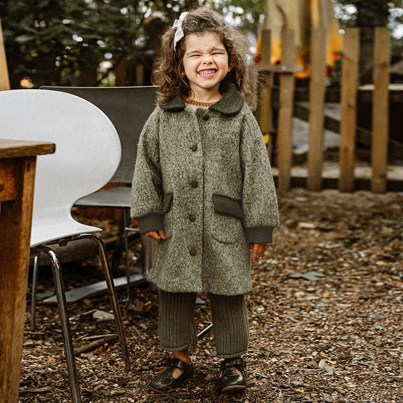 【lelejove】北欧风冬款羊毛新年红色呢大衣外套宝宝年服3AT35350