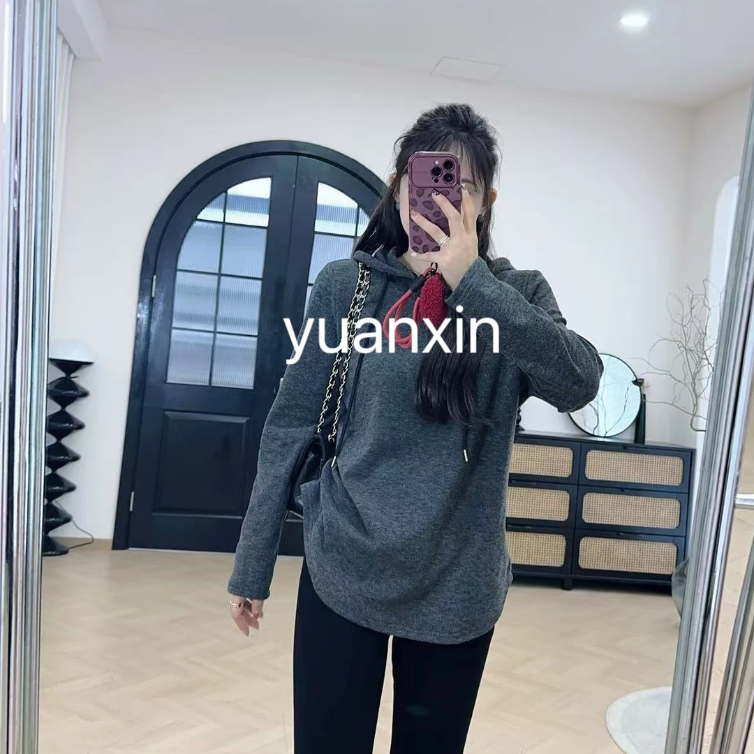 YX四 SY7579灰色德绒戴帽卫衣体均码休闲时尚加绒