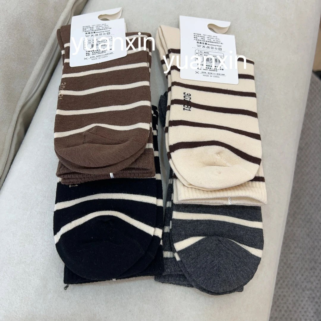 YX四WZ210164新款条纹袜四色百搭（四双价