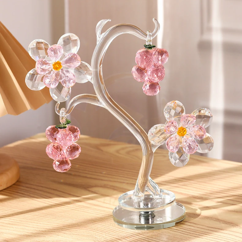 水晶葡萄树北欧轻奢风居家摆件水晶树客厅装饰品办公室装饰