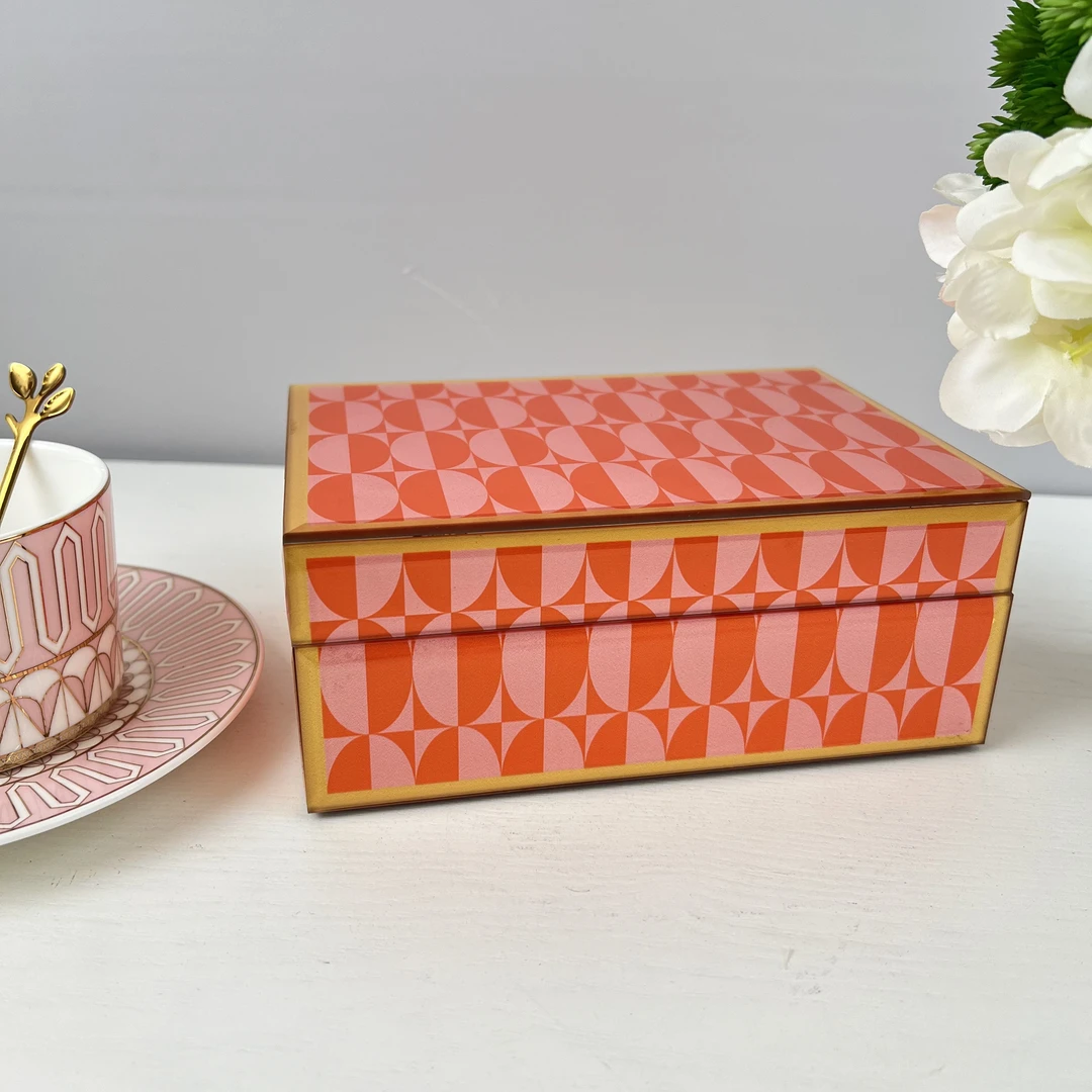 高端玻璃首饰盒公主欧式日韩玻璃钢琴烤漆多功能饰品首饰收纳盒