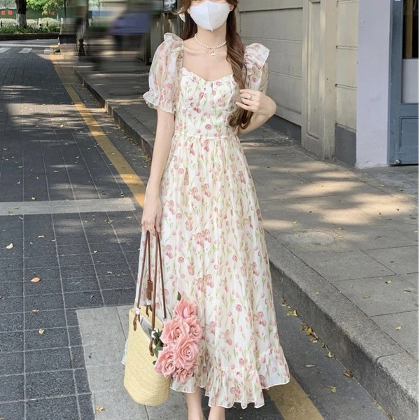 然然高个子大码女装女生加长版郁金香连衣裙超长170拖地长裙子