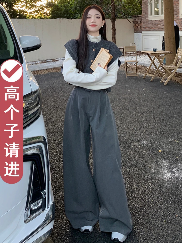 高个子女生穿搭春秋季大骨架气质韩系套装裤子休闲时尚外穿一整套