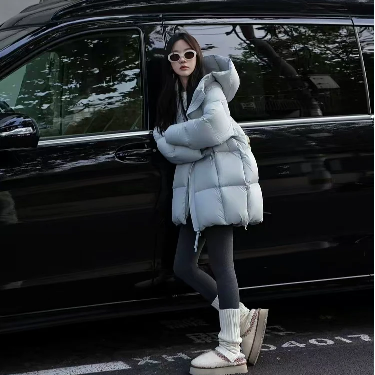 2024新超轻无胆羽绒服女冬季保暖外套中长款加厚休闲网红连帽