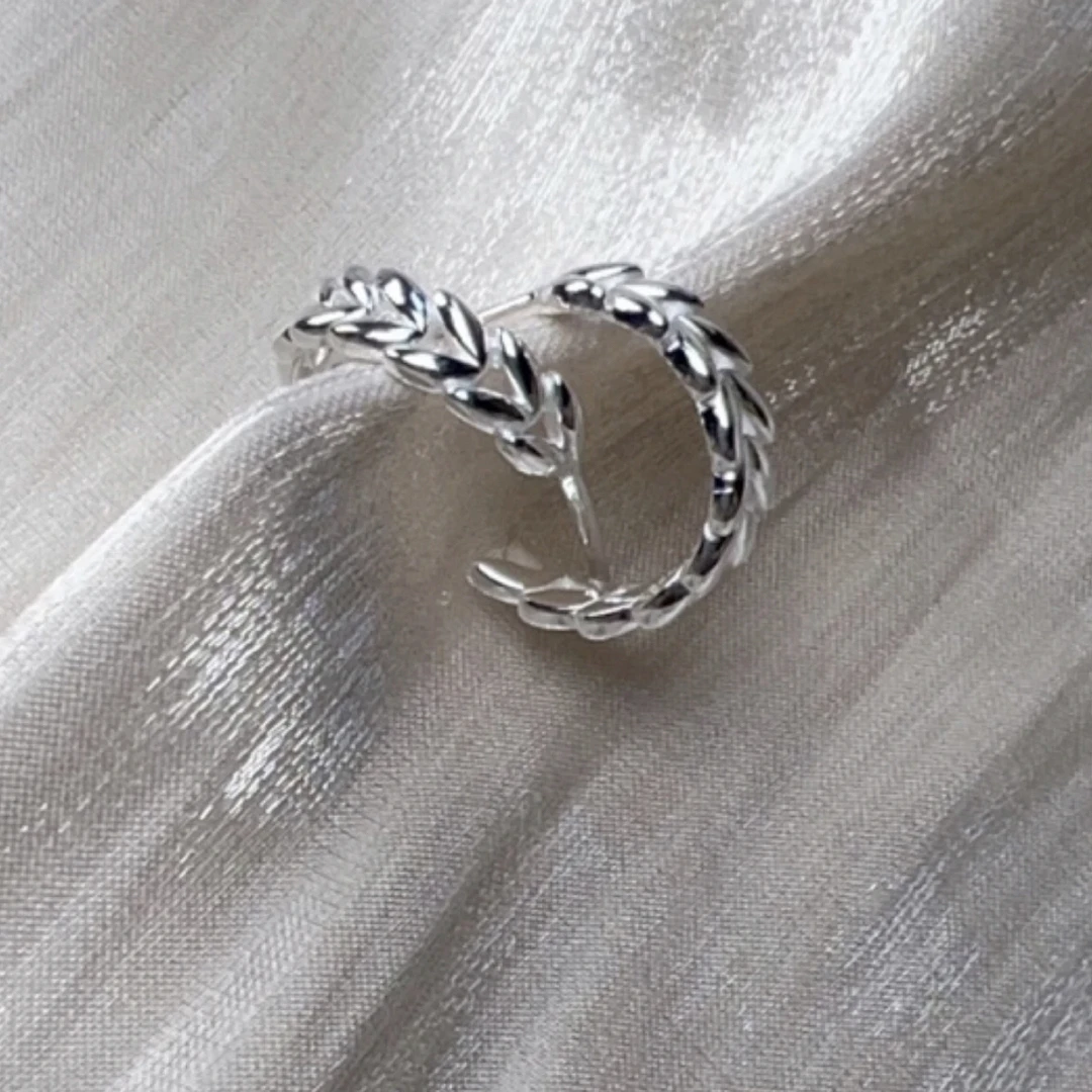 足银耳饰 足银999 麦穗耳环耳饰复古简约大气冷淡风款