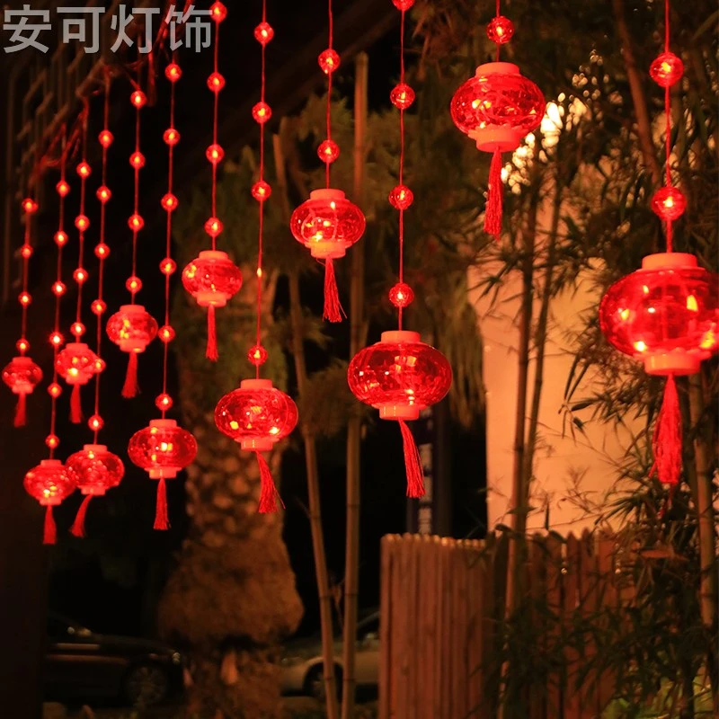 双旦流苏灯笼阳台户外防水防冻太阳能过年氛围灯笼布置装饰年货