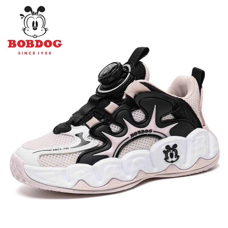 巴布豆秋冬儿童时尚鞋女童运动鞋革面防水软底跑步鞋保暖童鞋校园