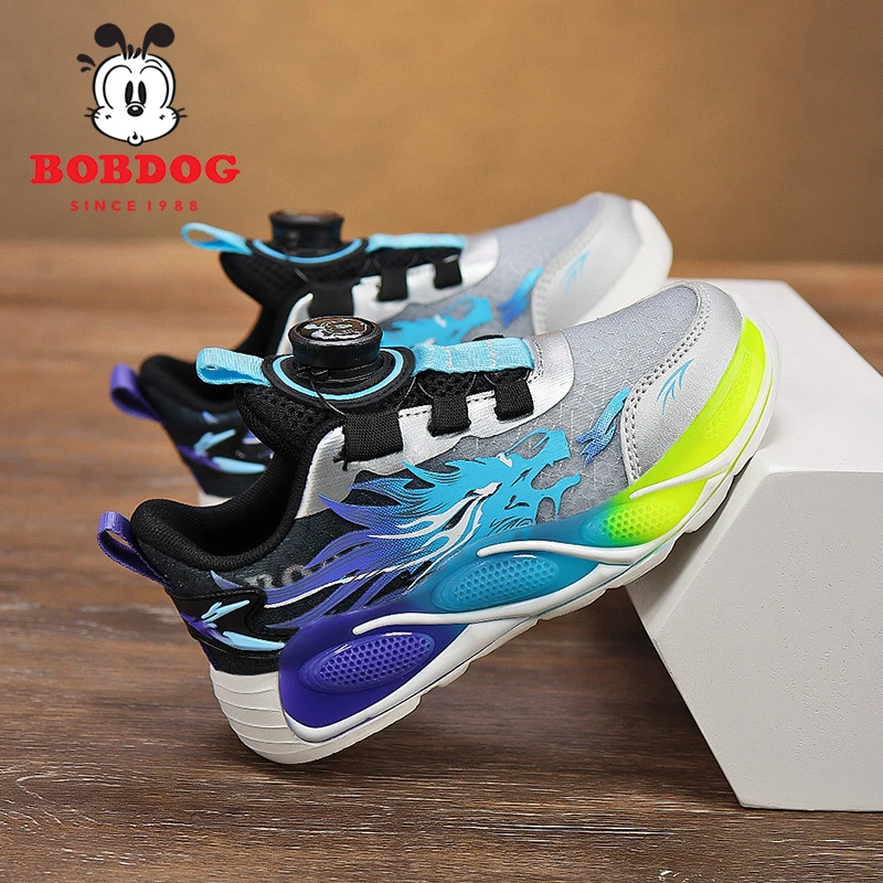 巴布豆2024年新款男童鞋子秋季网面中大童儿童节运动透气男孩双网