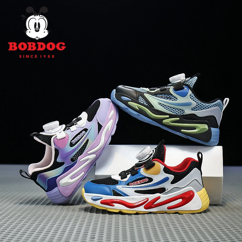 巴布豆¬夏季新款男童鞋透气小学生轻便儿童软底运动鞋子女童