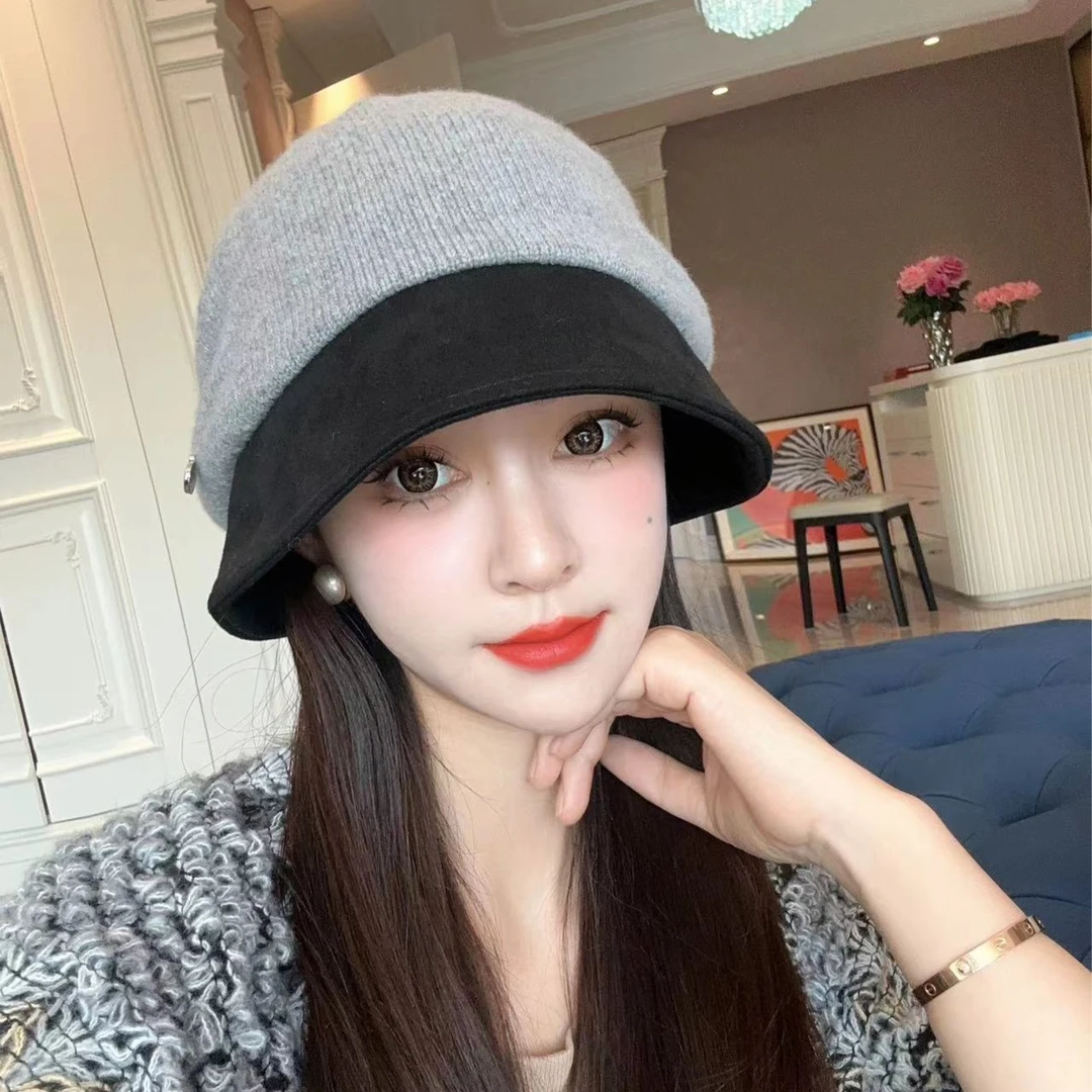 【海岛丝针织两戴渔夫帽】显脸小百搭针织帽韩版渔夫帽