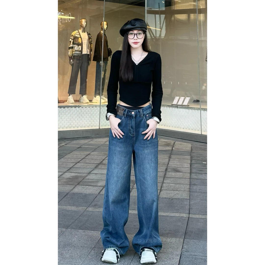 冬季红人上新加绒加厚气质窄版直筒裤1813