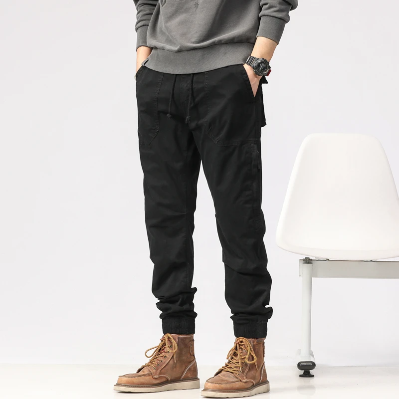 2024年春季新款简约时尚百搭潮流机能风工装长裤休闲裤男士日系复