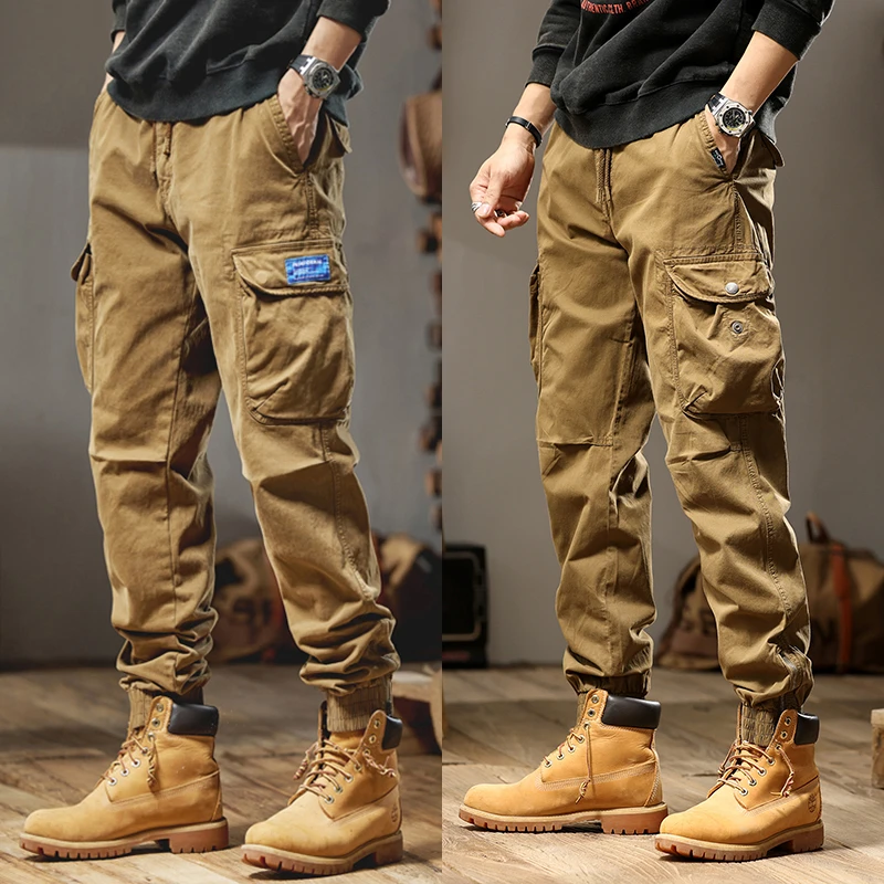 【WAZB】春秋季新款户外百搭工装裤男纯棉重磅休闲百搭多口袋束脚裤