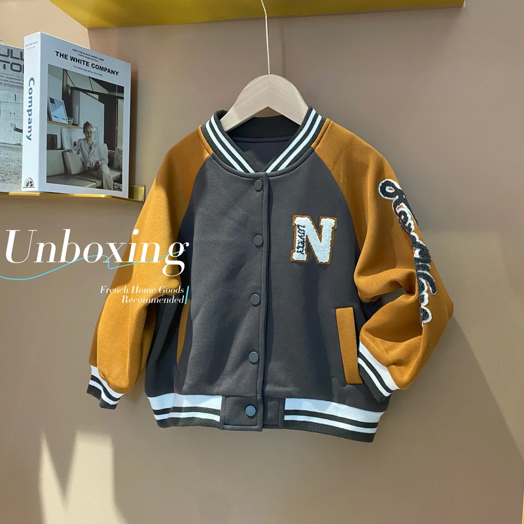 〖ANDI〗订制儿童春秋季童装新款中大童韩版字母开衫外套1349