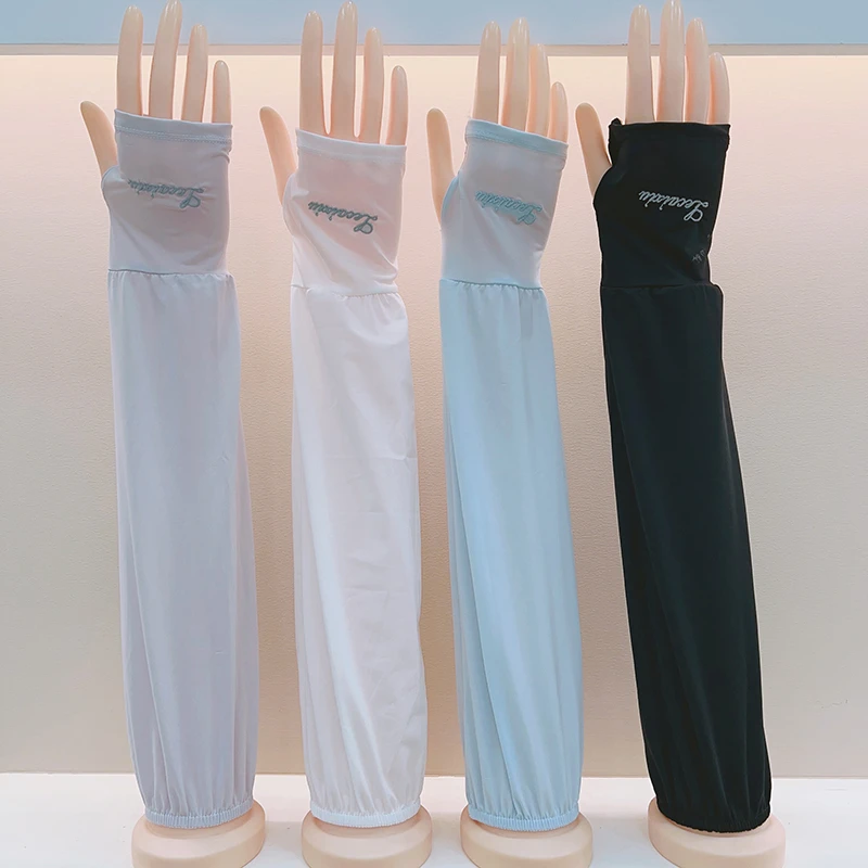 网红爆款冰丝袖套防晒冰袖女夏季户外薄款透气宽松休闲护臂手袖子