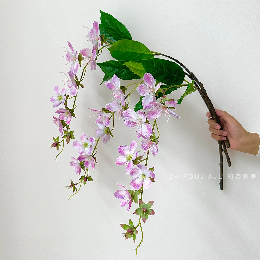 垂丝茉莉花仿真花轻奢高端假花客厅桌面单只枝条插花装饰摆件