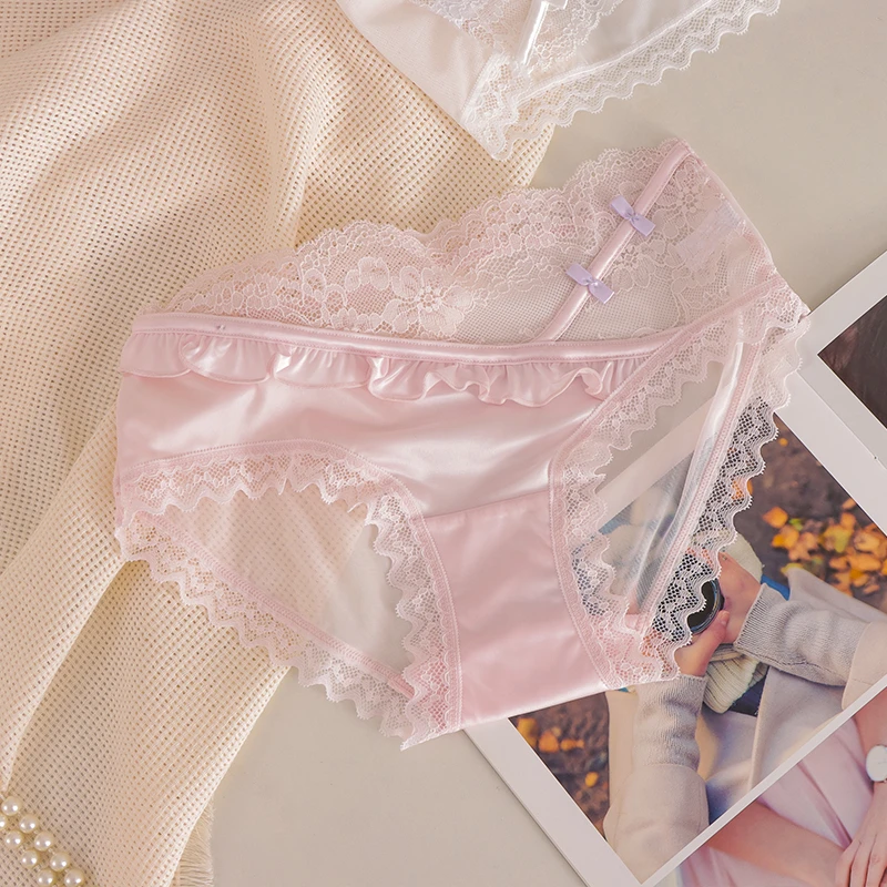 女士内裤蕾丝纯欲风性感舒适冰丝少女薄款时尚夏季日系无痕底裤