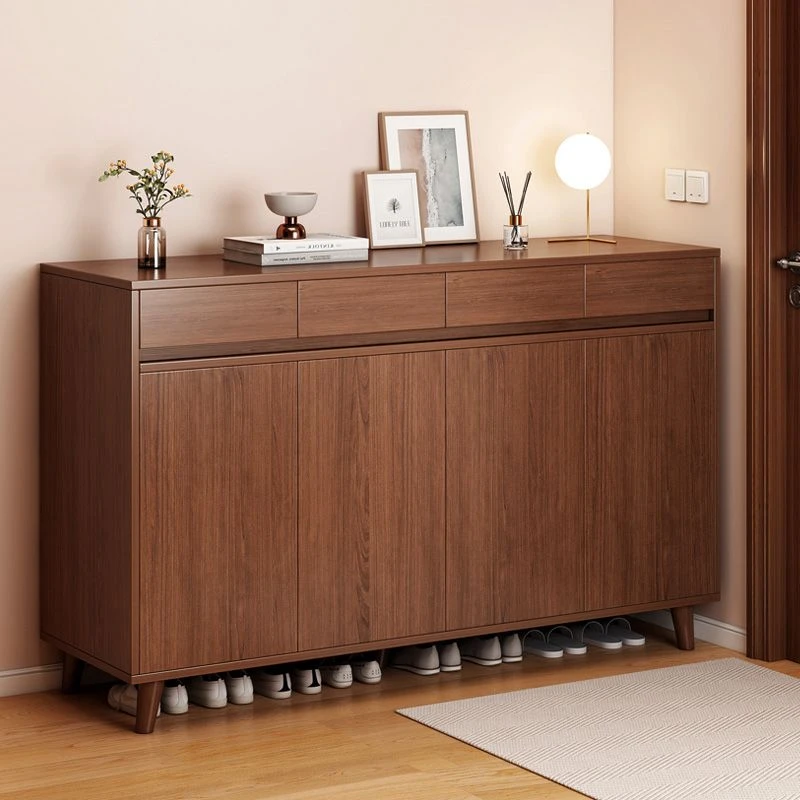 【双11大促】鞋柜家用门口入户2023新款爆款中式实木色楼道外收纳