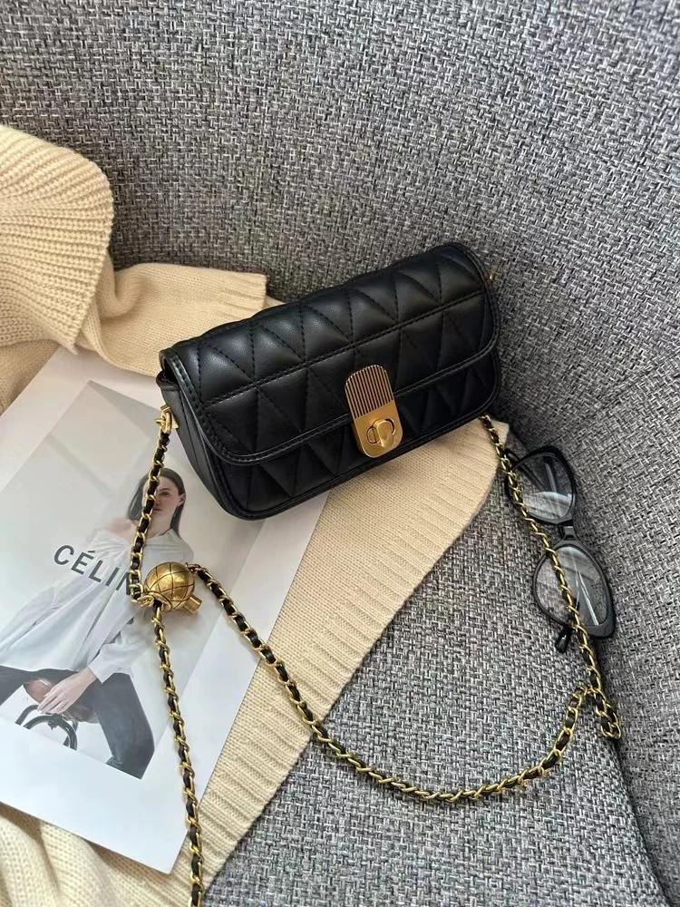 2024年早春新款X001-X020棕色百搭秋冬单肩千鸟格手提包包