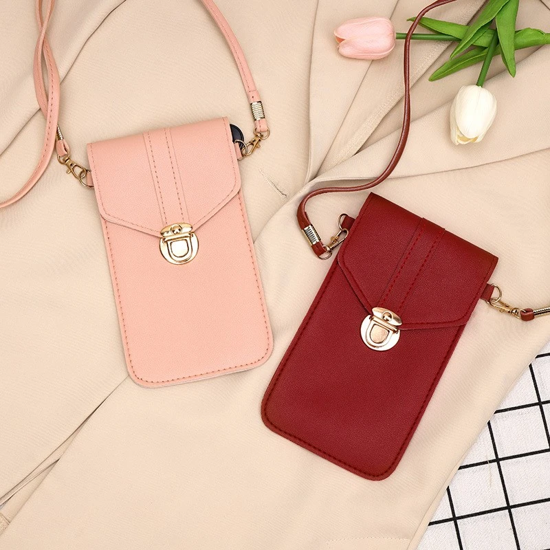 新款可触屏手机包简约百搭斜跨包韩版旅游旅行户外防水袋时尚女士