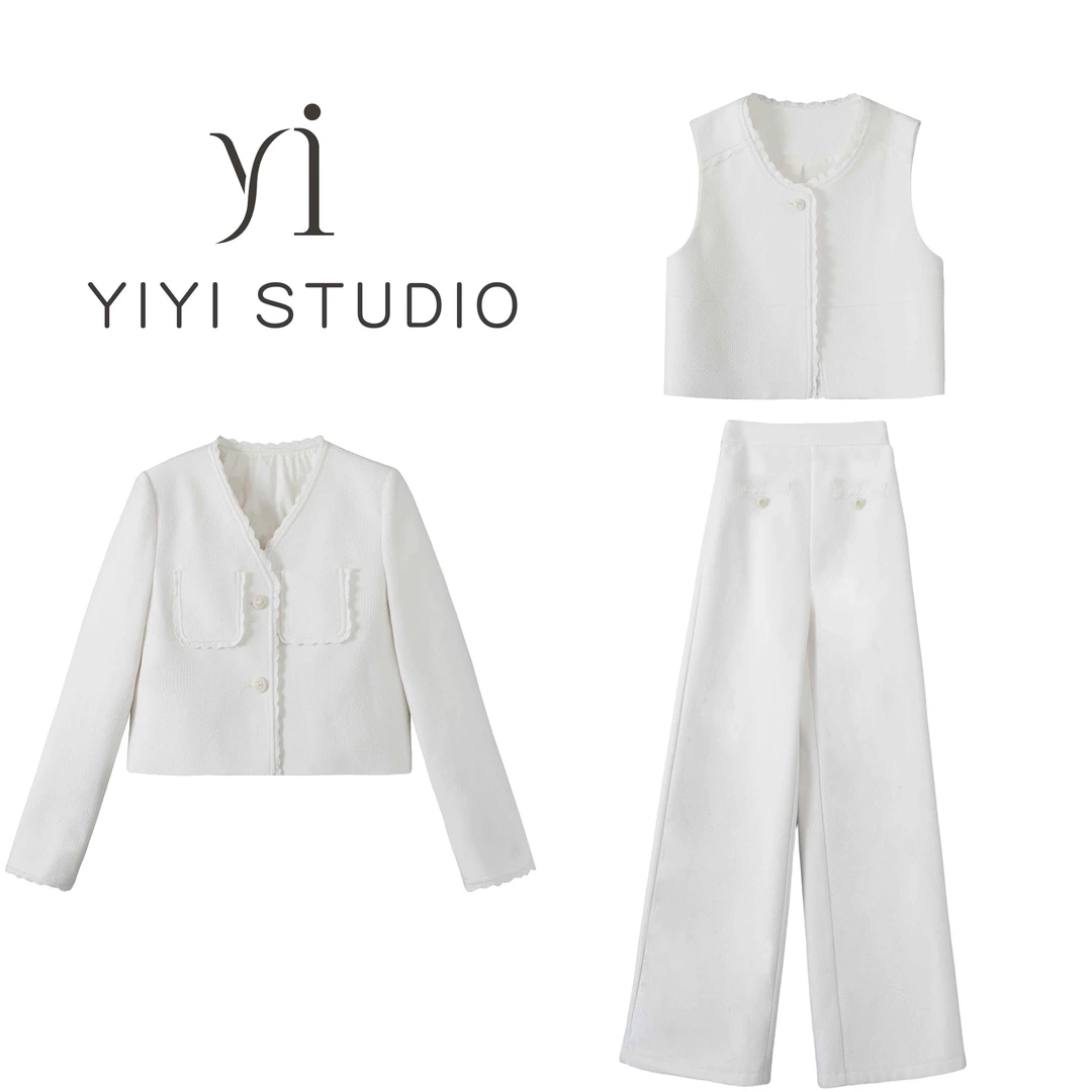 【温柔恋人】<YiYiii>小香风无袖马甲羽绒服外套高腰长裤红人上新