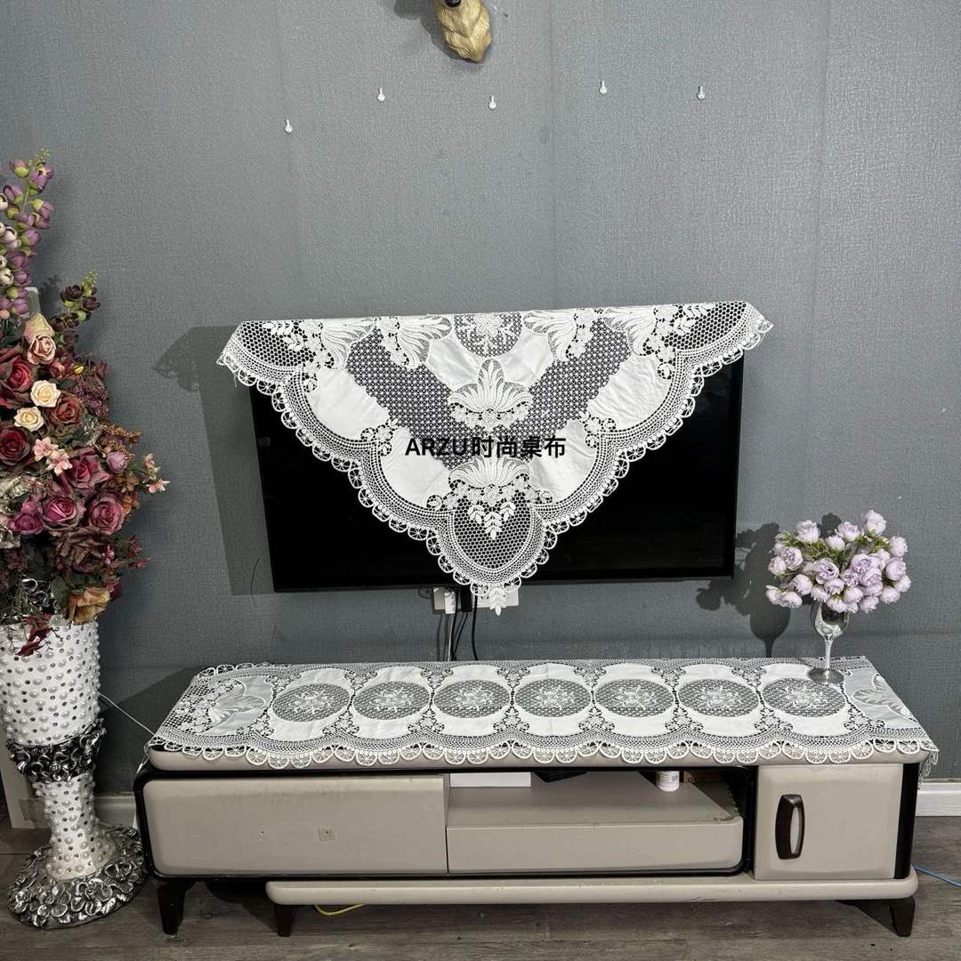 电视盖布藏红花花型电视罩电视盖巾沙发靠背巾新疆包邮