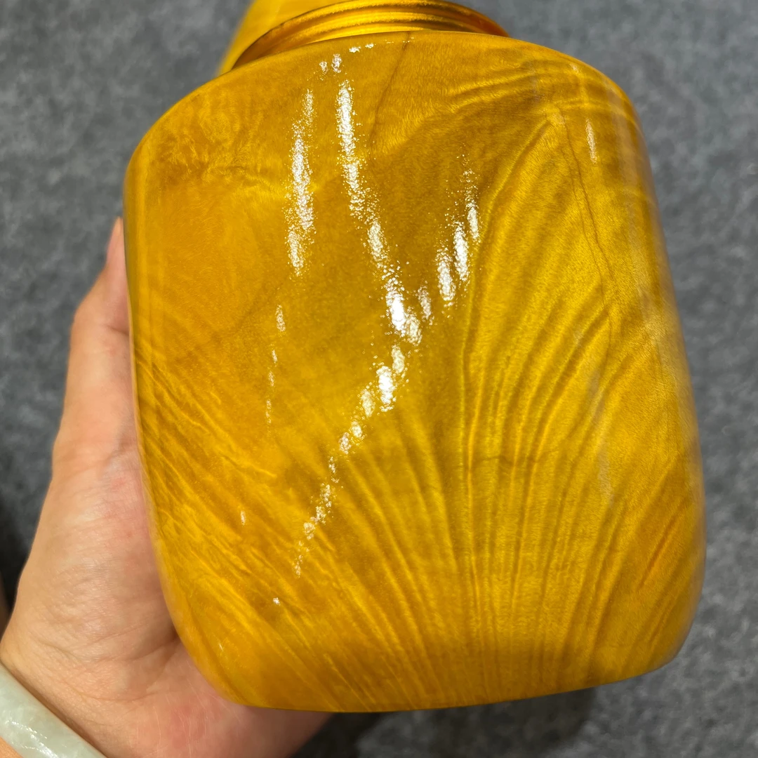 金丝楠木茶叶罐木质密封罐摆件中式复古家用实木罐木制手工储茶罐