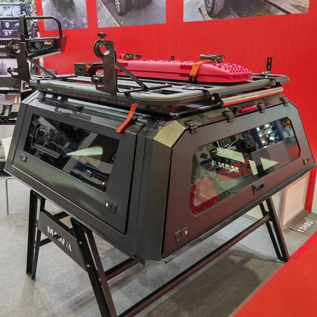 皮卡后货箱高盖三开门多功能后备箱凌霸玻璃窗碳钢金属侧厨具高盖