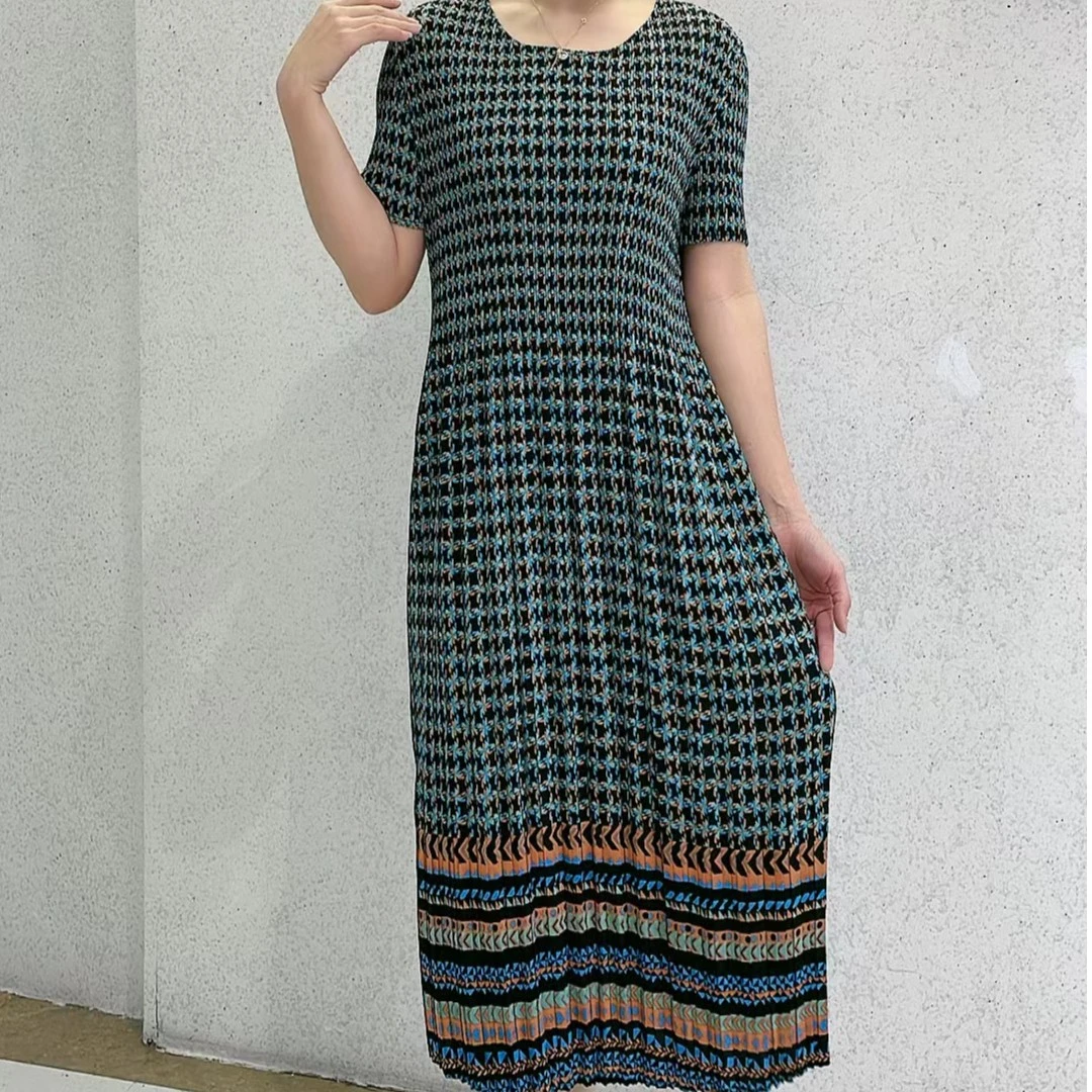 FUKE【福科】夏季新款女式褶皱法式连衣裙672款48号色