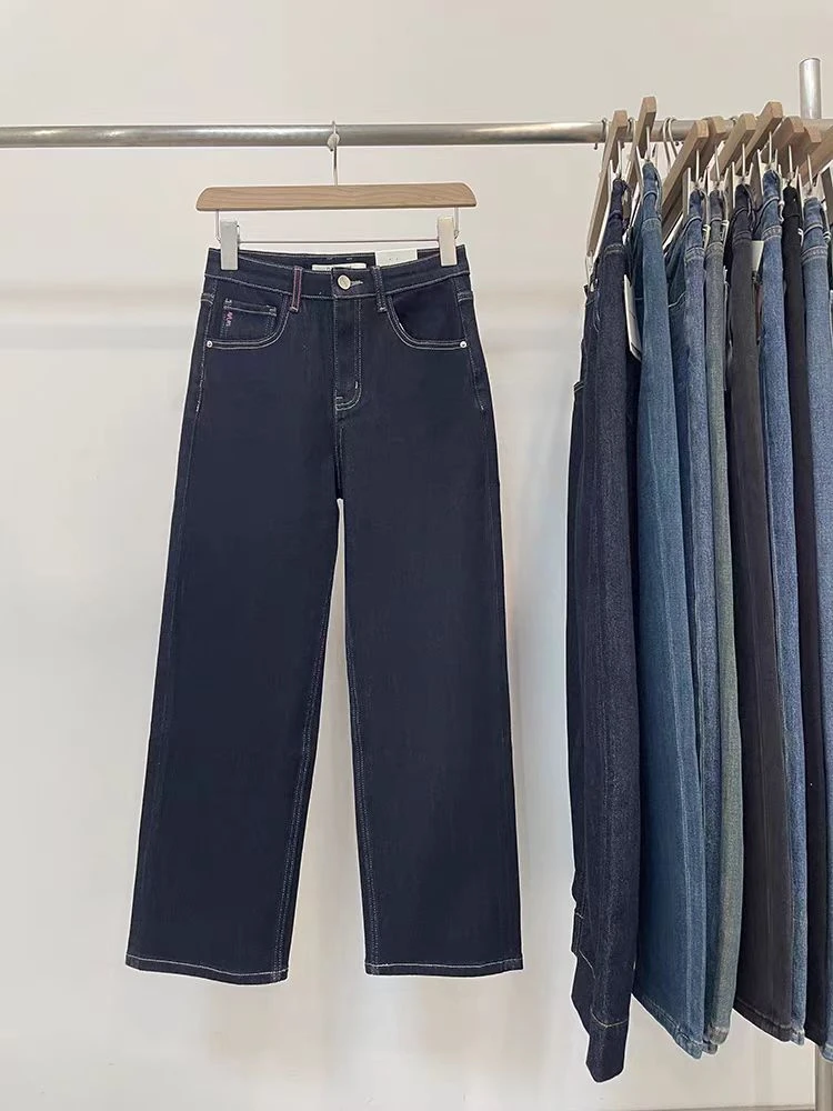 SU【183-1】代 愫洋 96MWMA早秋紫标普洗蓝九分窄版阔腿直筒裤~