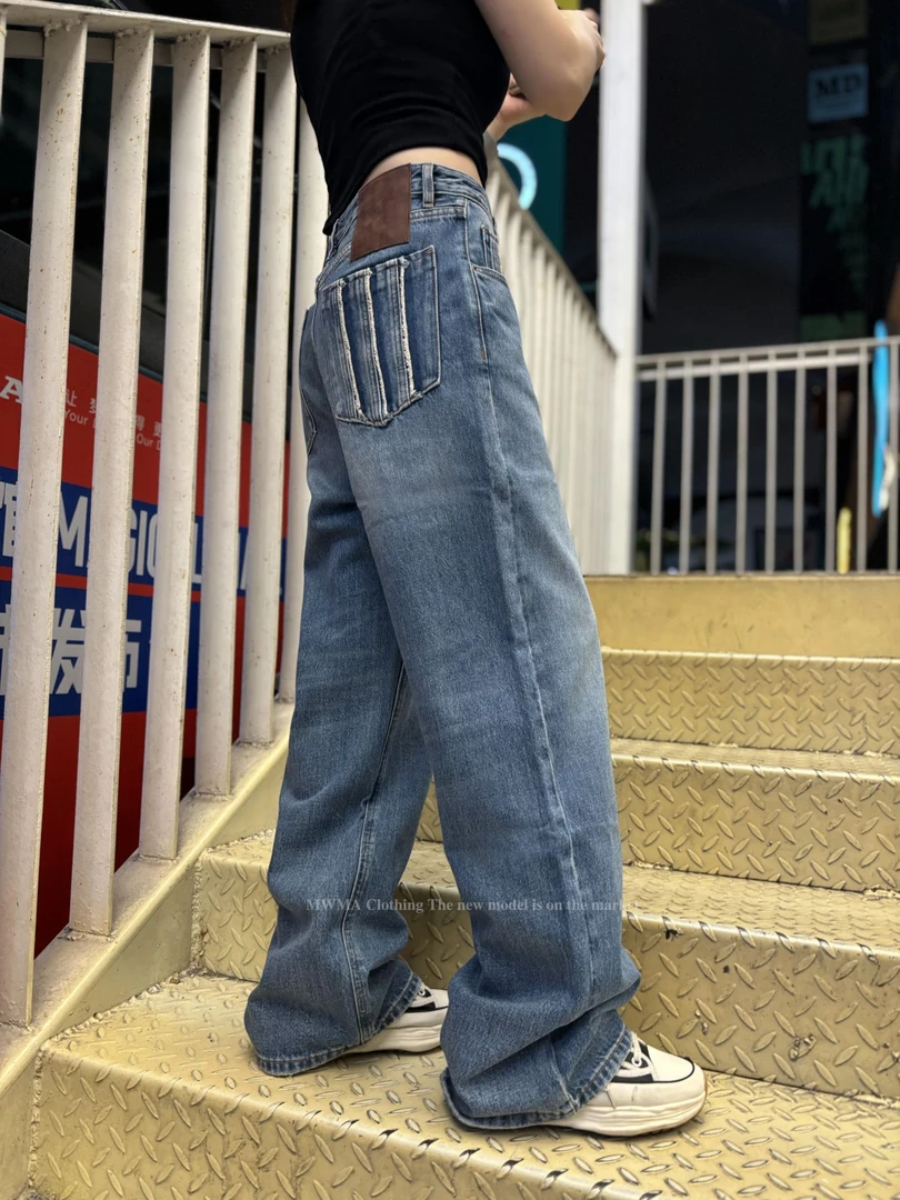SU【580】花502愫贺MWMA超爆裤王初秋百搭个性后袋设计窄版阔腿裤~