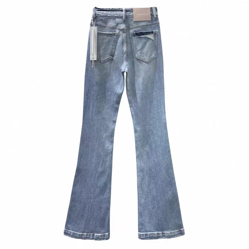 【888】85花宝宝MWMA断货王浅蓝色粉标微喇牛仔裤~