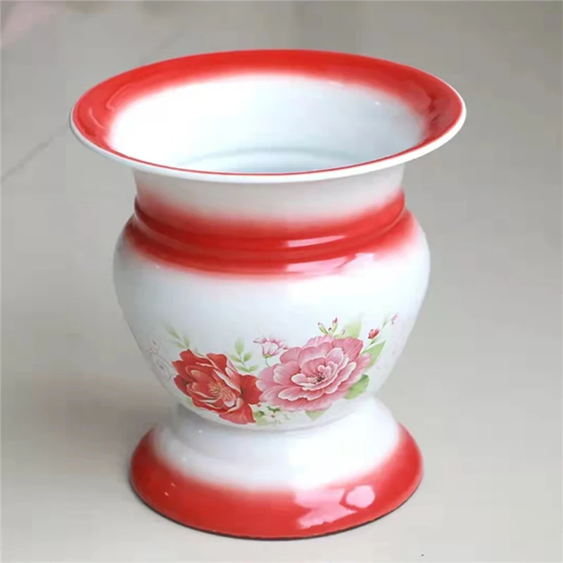 老式搪瓷高脚痰盂儿童坐便桶加高成人马桶传统坐便器孕妇老起夜桶