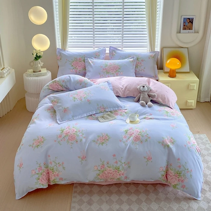 高端轻奢小清新磨毛【柔软亲肤吸湿透气】四件套试睡七天花语澜珊