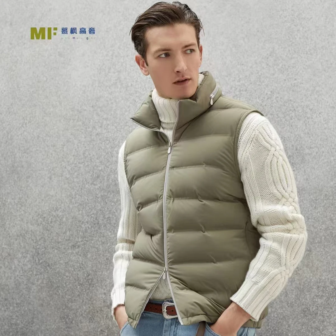 BC*白鹅绒可收纳帽子立领石墨烯内里男士冬季超舒适羽绒马甲2057